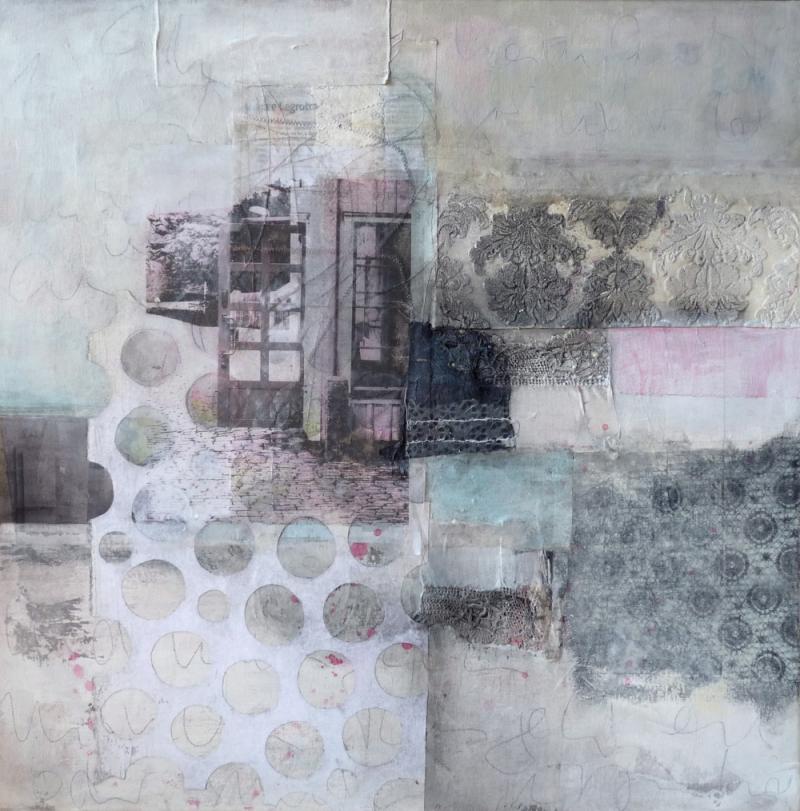 Abstrakte Collagen auf Papier und Leinwand