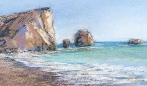 Mediterrane Landschaft in Pastell