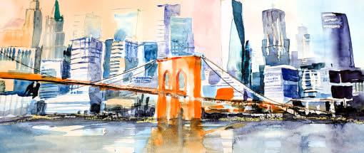 After Work: Skyline – leicht und locker in Aquarell